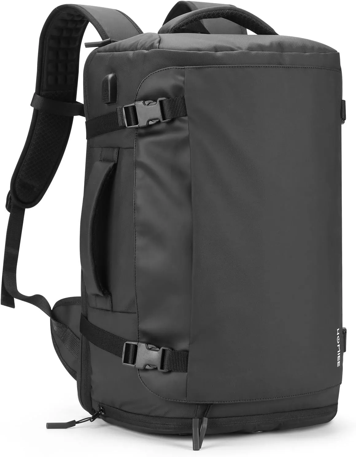 HOMIEE Travel Backpack 40L TSA Friendly Flight Approved Carry-on Luggage, Waterproof Business Computer Backpack Fits 17.3 Inch Laptop, Extra Large Weekender Bag with Shoe Compartment, Black