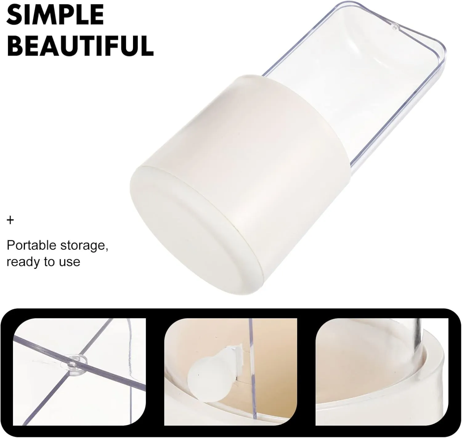 Housoutil Cosmetic Storage Bucket Portable Makeup Brush Holder Brush Bag Pouch Case Travel Organizer Plastic Safe Simple Design Space Saving Easy to Carry
