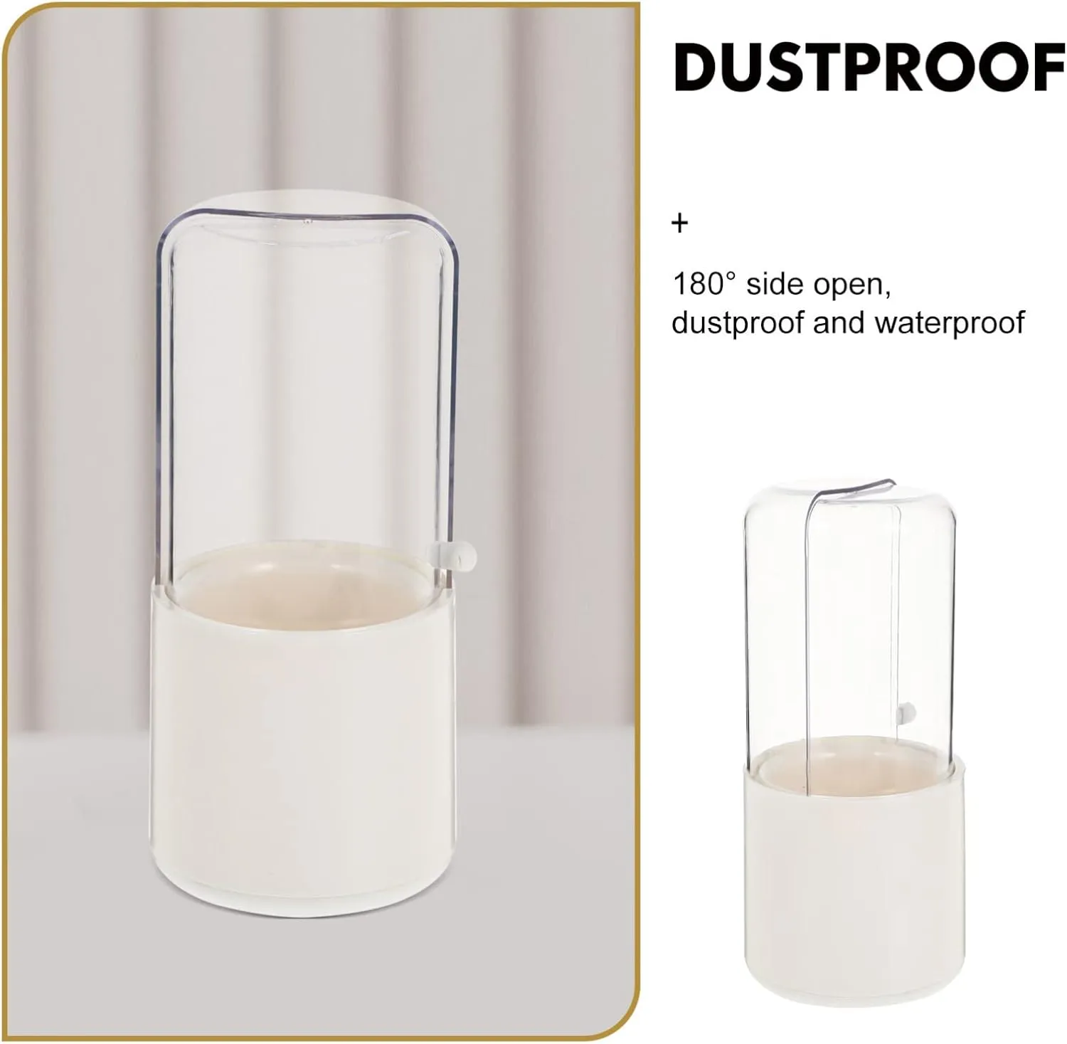Housoutil Cosmetic Storage Bucket Portable Makeup Brush Holder Brush Bag Pouch Case Travel Organizer Plastic Safe Simple Design Space Saving Easy to Carry