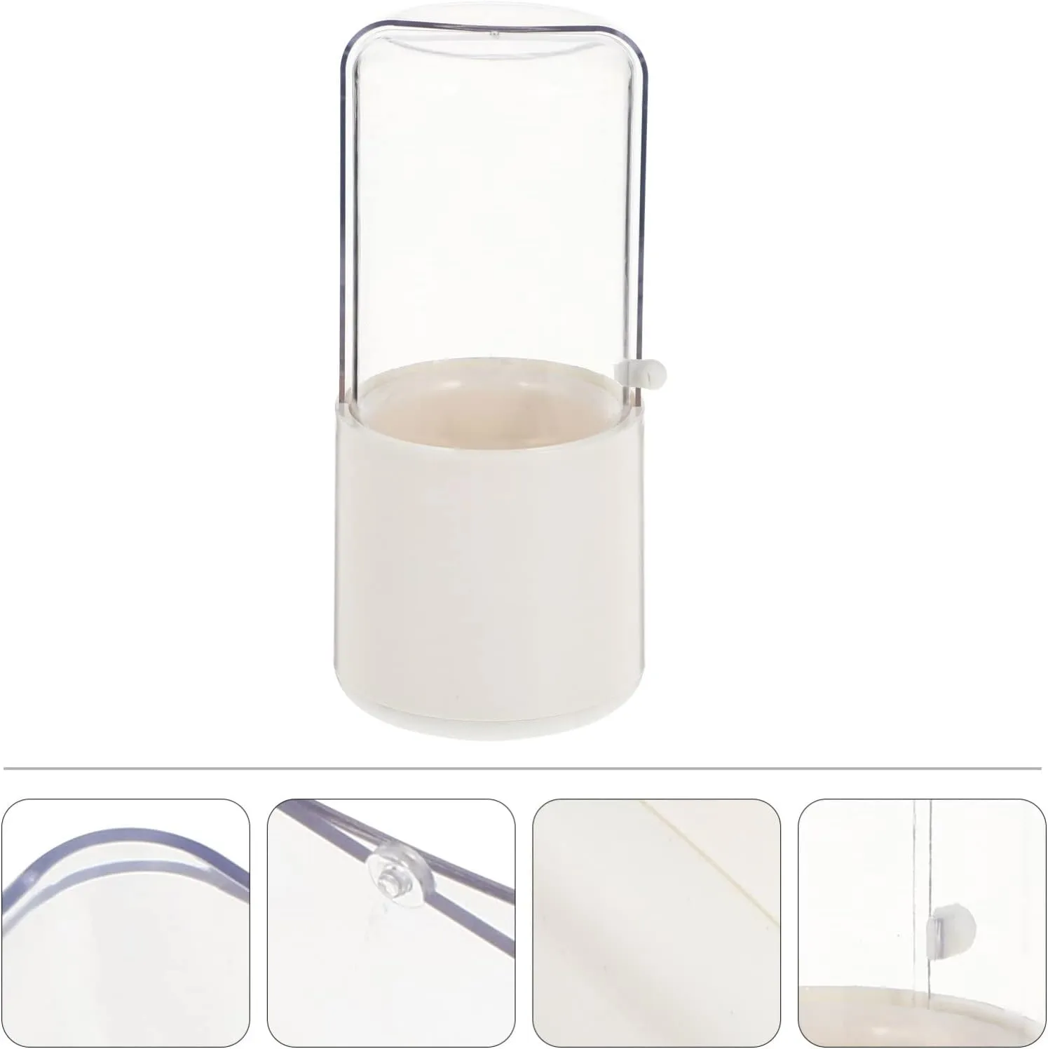 Housoutil Cosmetic Storage Bucket Portable Makeup Brush Holder Brush Bag Pouch Case Travel Organizer Plastic Safe Simple Design Space Saving Easy to Carry