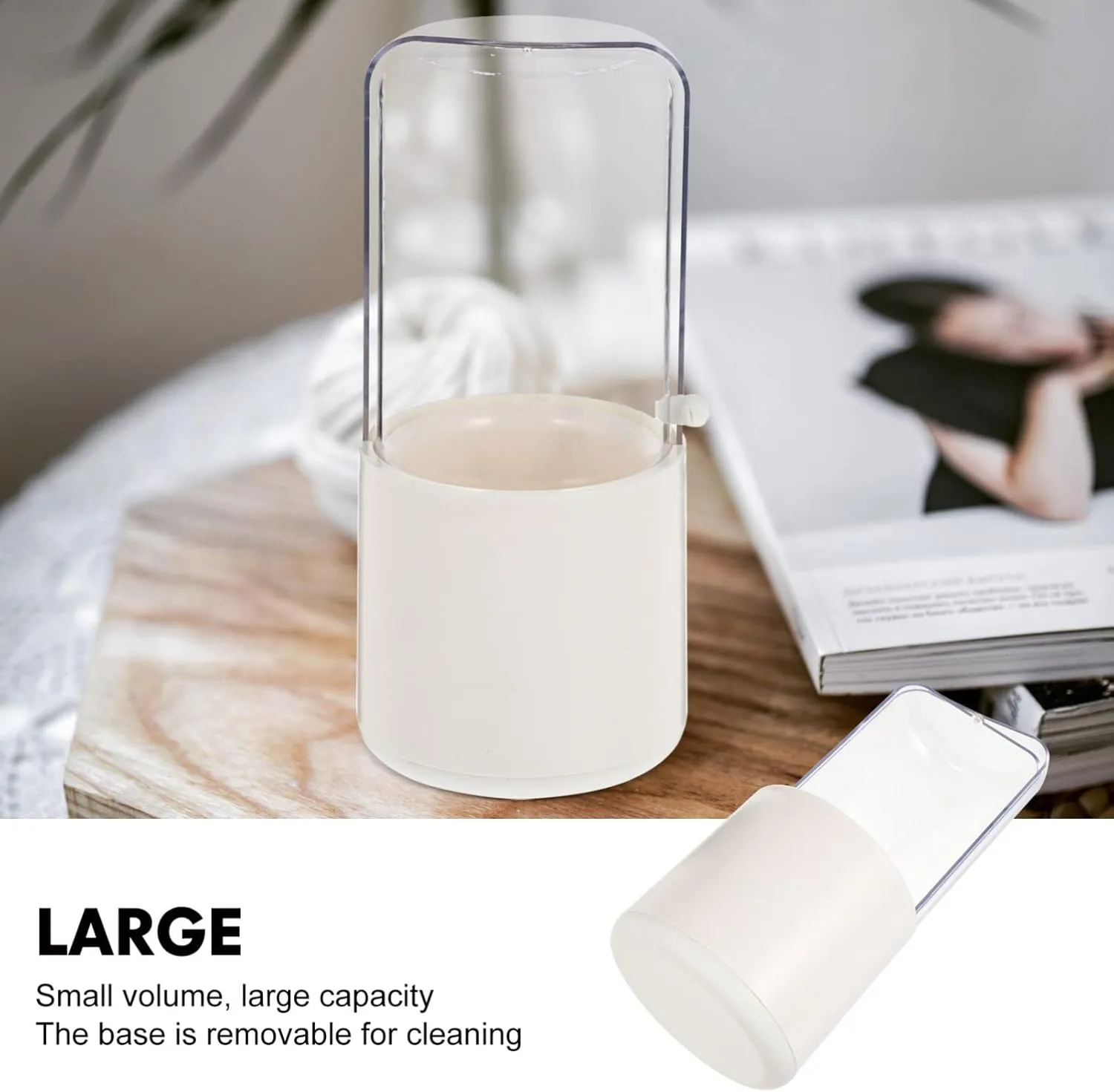 Housoutil Cosmetic Storage Bucket Portable Makeup Brush Holder Brush Bag Pouch Case Travel Organizer Plastic Safe Simple Design Space Saving Easy to Carry