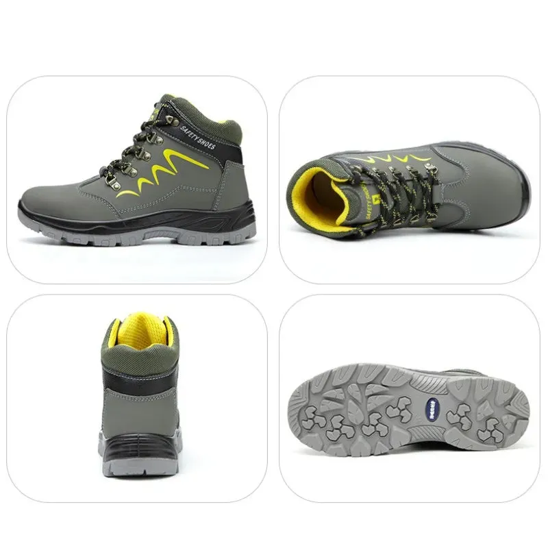 Indestructible Men Safety Shoes - Breathable Steel Toe Work Boots