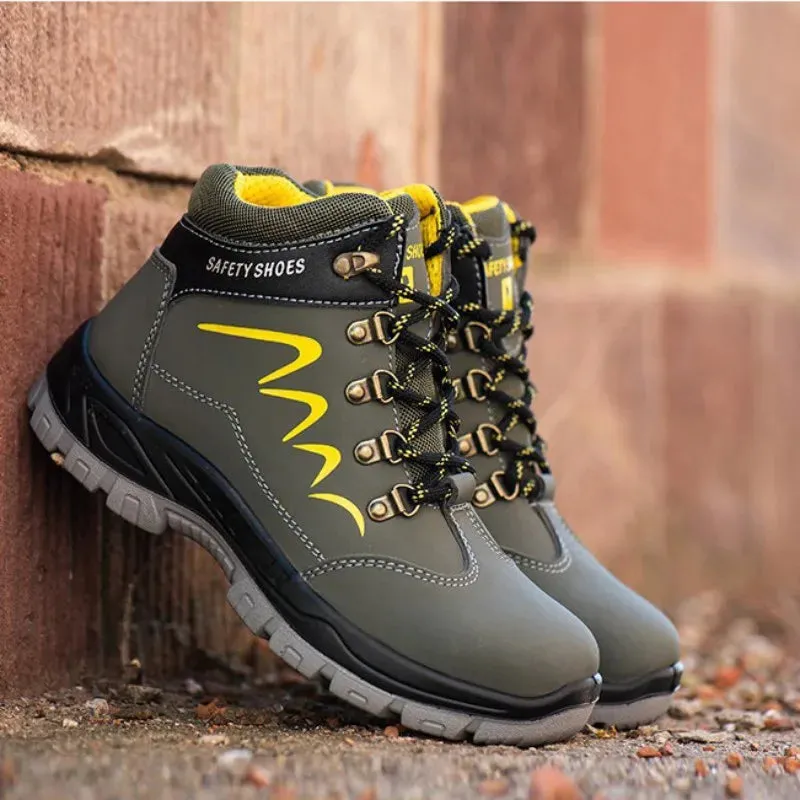 Indestructible Men Safety Shoes - Breathable Steel Toe Work Boots