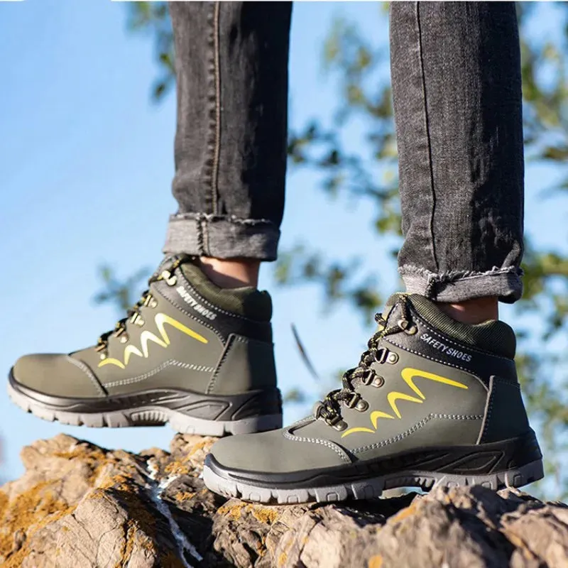 Indestructible Men Safety Shoes - Breathable Steel Toe Work Boots