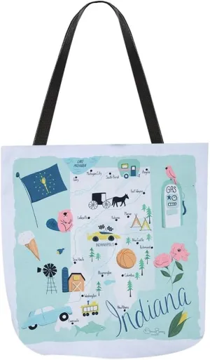 Indiana Map 18" Tote Bag