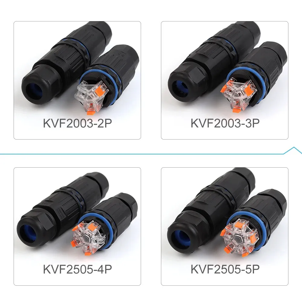IP68 Waterproof Cable Connector Quick lever Terminal Adapter 2/3/4/5 Pin Electrical Wire Connector Outdoor garden LED lighting
