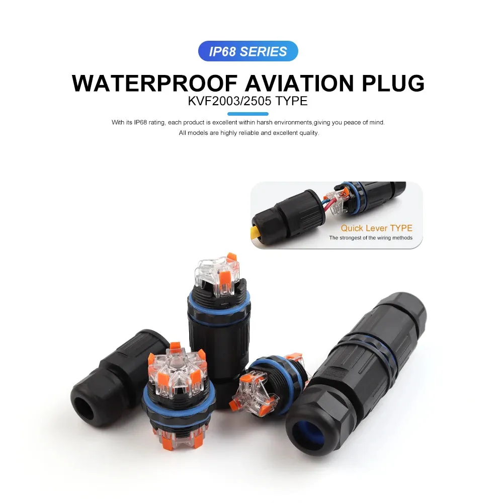 IP68 Waterproof Cable Connector Quick lever Terminal Adapter 2/3/4/5 Pin Electrical Wire Connector Outdoor garden LED lighting