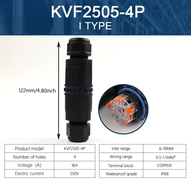 IP68 Waterproof Cable Connector Quick lever Terminal Adapter 2/3/4/5 Pin Electrical Wire Connector Outdoor garden LED lighting