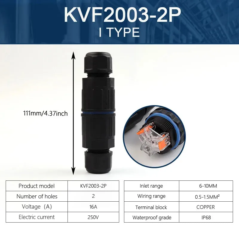 IP68 Waterproof Cable Connector Quick lever Terminal Adapter 2/3/4/5 Pin Electrical Wire Connector Outdoor garden LED lighting