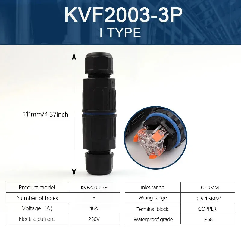 IP68 Waterproof Cable Connector Quick lever Terminal Adapter 2/3/4/5 Pin Electrical Wire Connector Outdoor garden LED lighting