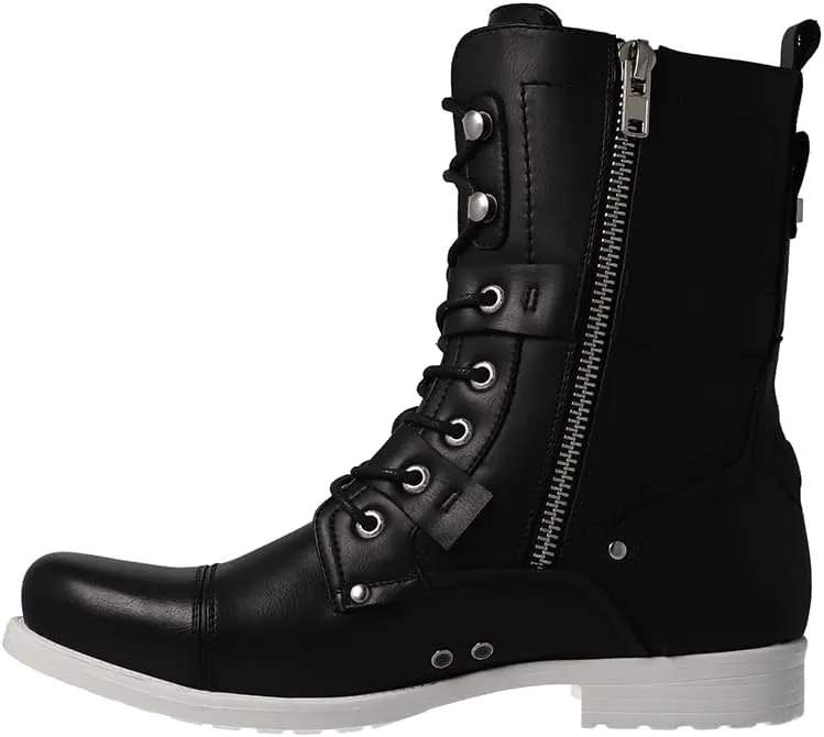 J75 Men's Deploy Light Weight | Mid-calf | Lace-up & Inside Zipper | Combat | Tactical | Army | Cap-toe Military Boots