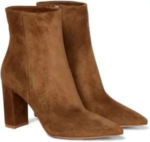JANSEVEN Women's Heeled Ankle Boots Chunky Block High Heel Booties Pointed Toe Comfortable Sexy Classic Short Boots