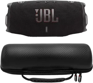 JBL Charge 6 Waterproof Portable Speaker Bundle with gSport Carbon Fiber Case (Black)