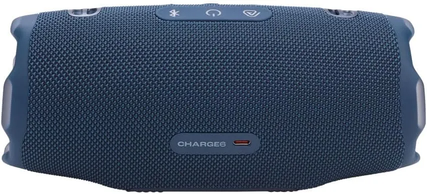 JBL Charge 6 Waterproof Portable Speaker Bundle with gSport Carbon Fiber Case (Blue)