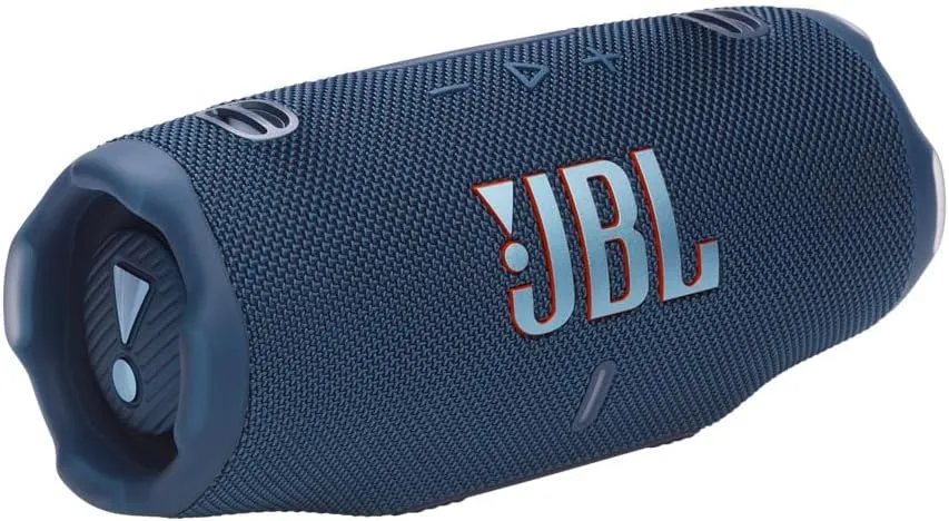 JBL Charge 6 Waterproof Portable Speaker Bundle with gSport Carbon Fiber Case (Blue)