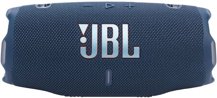 JBL Charge 6 Waterproof Portable Speaker Bundle with gSport Carbon Fiber Case (Blue)
