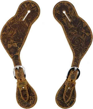 Jeereal Leather Western Spur Straps for Cowboy | Men and Women's Boots Equipment | Double Ply Reinforced Stitching Spur Straps