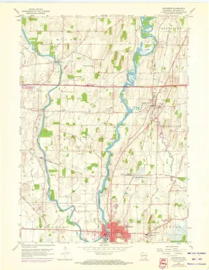 Jefferson WI topo map, 1:24000 Scale, 7.5 X 7.5 Minute, Historical, 1959, Updated 1972, 27.28 x 21.1 in