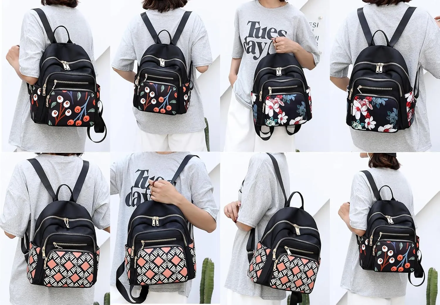JiaYou Women Girls Leisure Backpack Floral pattern Daypack lightweight casual cosmetic Bag(Color C,16 Liters)