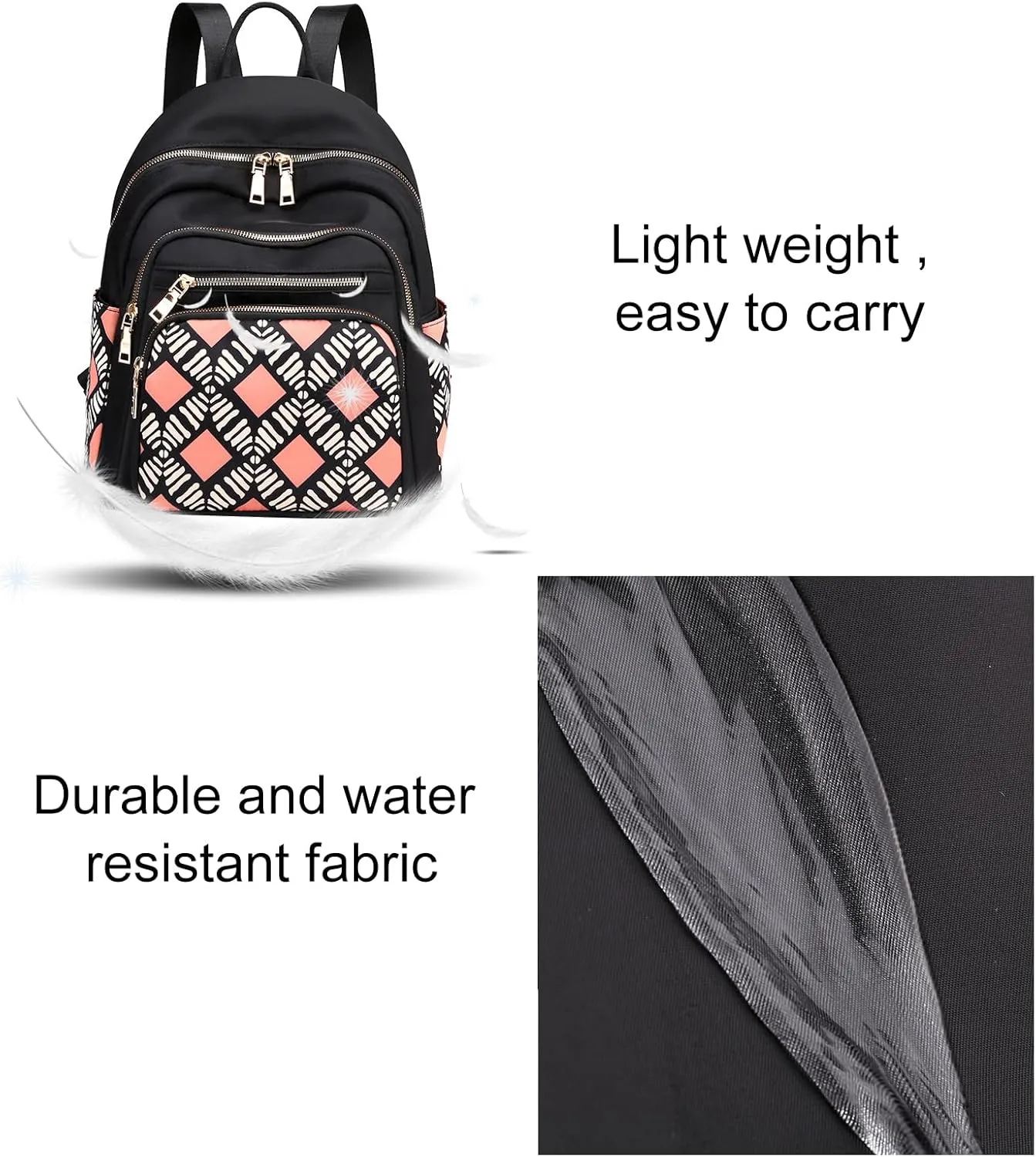 JiaYou Women Girls Leisure Backpack Floral pattern Daypack lightweight casual cosmetic Bag(Color C,16 Liters)
