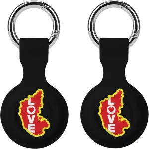 Karnataka Map Love Fashion Cover Compatible with AirTag Holder Case with Keychain Anti-Scratch for Pet Luggage