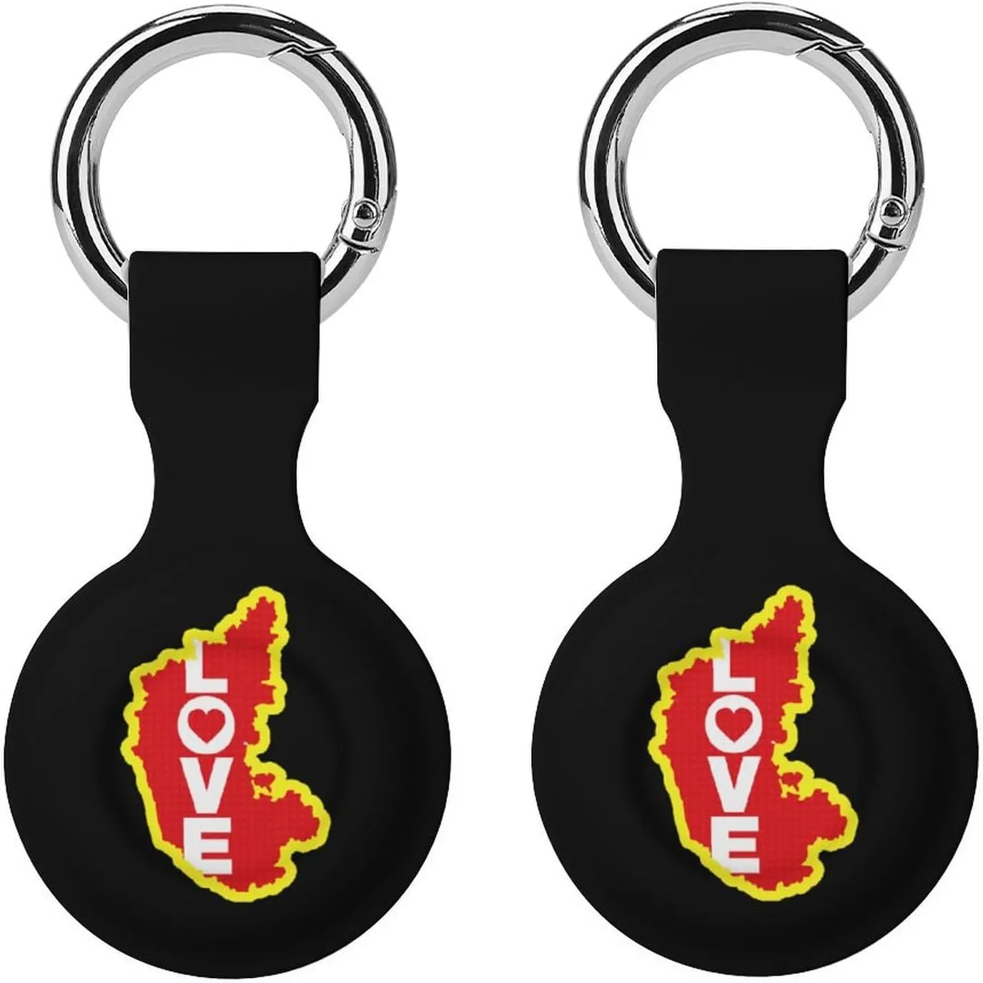 Karnataka Map Love Fashion Cover Compatible with AirTag Holder Case with Keychain Anti-Scratch for Pet Luggage