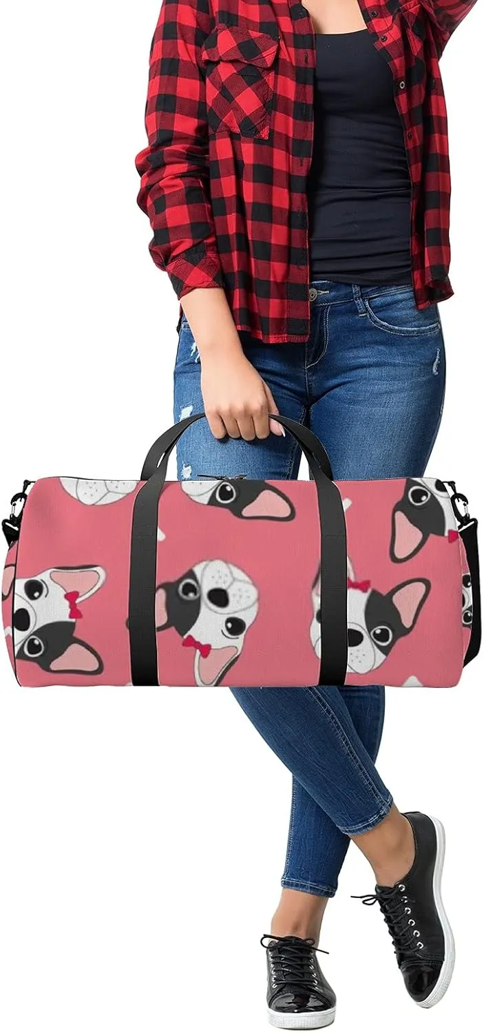 Kawaii Cartoon Animals Cute Dog Sports Bag Tote Bag Waterproof Gym Bag with Shoulder Strap Zipper 2 Side Pockets for Men and Women, Travel and Storage Shoulder Bag.