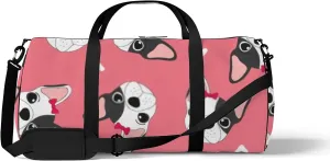 Kawaii Cartoon Animals Cute Dog Sports Bag Tote Bag Waterproof Gym Bag with Shoulder Strap Zipper 2 Side Pockets for Men and Women, Travel and Storage Shoulder Bag.