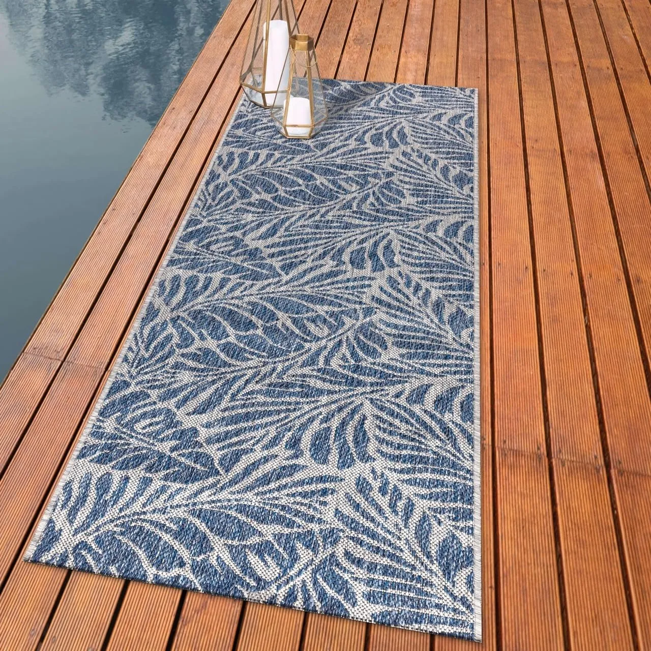 Keen Home Design Terrace Outdoor Runner Rug - 2x8 Washable Indoor/Outdoor Rug for Patio, Kitchen, Balcony, Beach, Garden, Deck and Porch, Size: 2'2"x7'7"