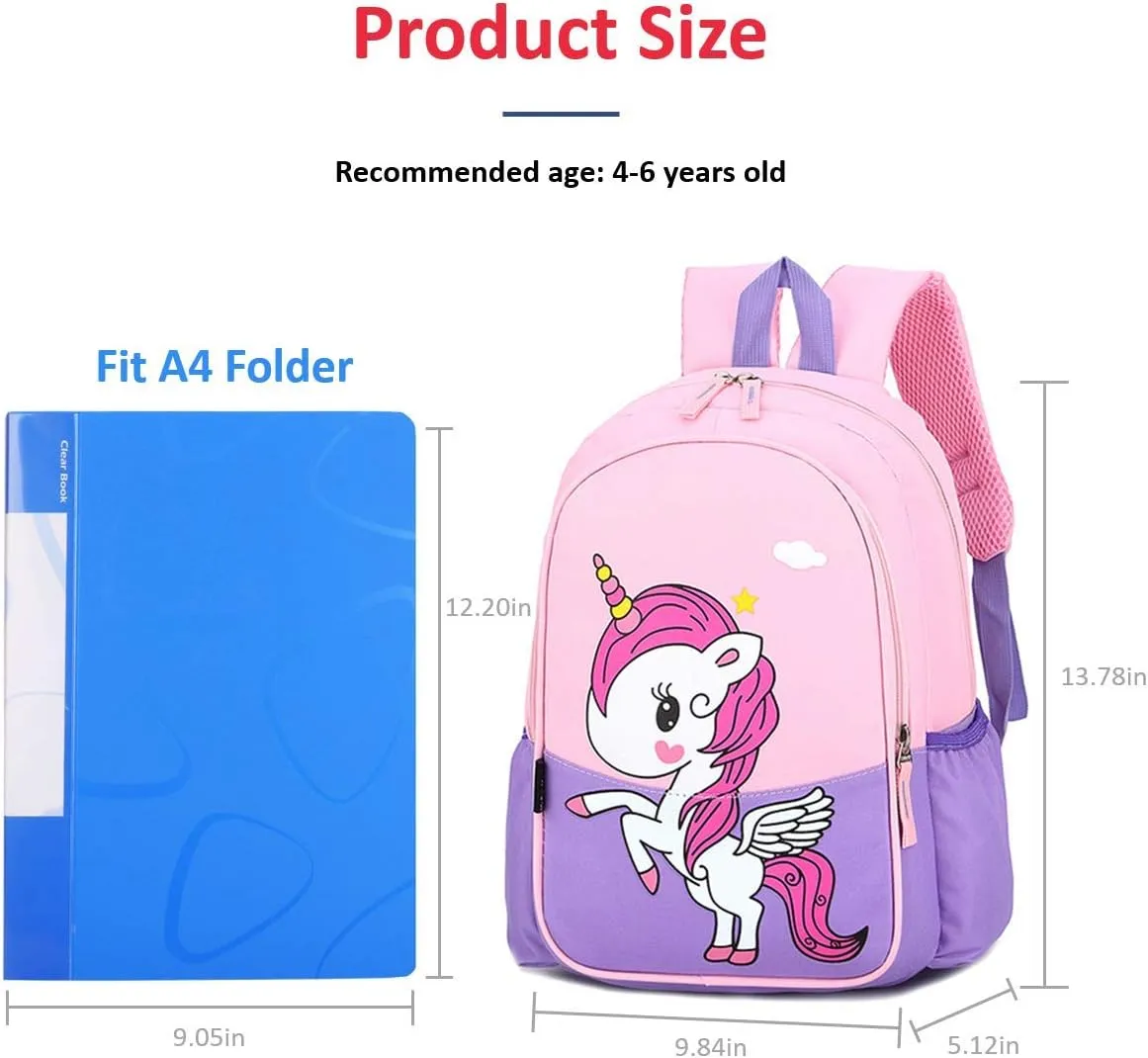Kids Preschool Kindergarten Backpack Lightweight Cool Cute Cartoon Travel Backpack With Lunch Bag For Boys Girls