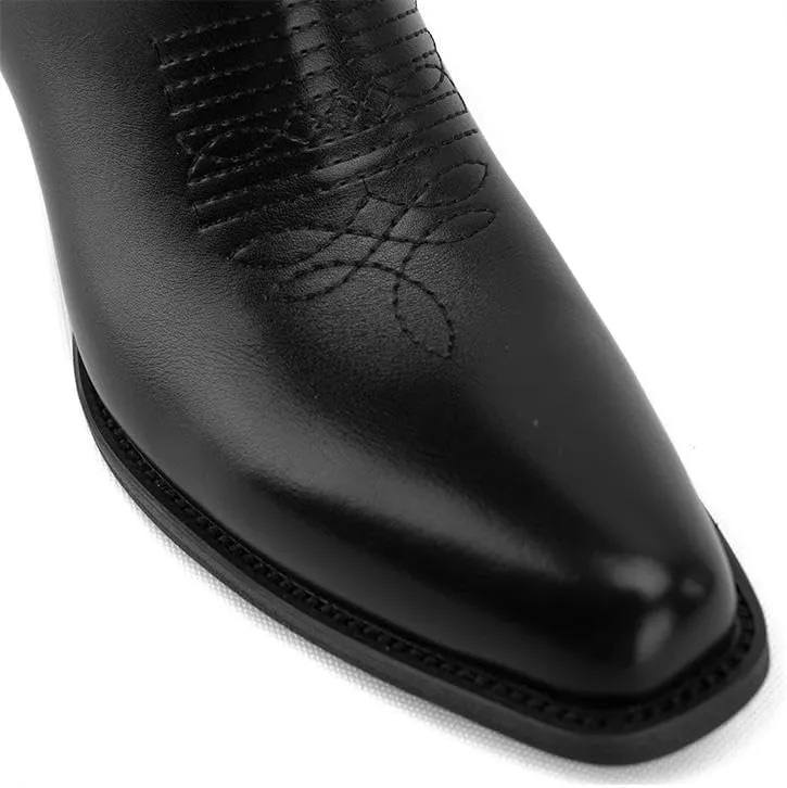 Knee High Tall Cowboy Boots Women Vintage Embroidered Pointed Platform Over the Knee Cowgirl Boots Faux Suede Western Boots