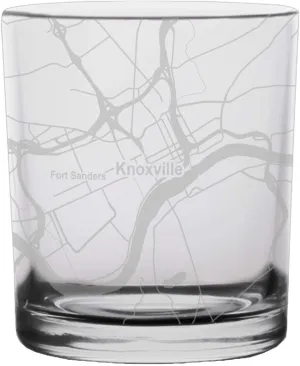 Knoxville City Map Whiskey Glass Tennessee