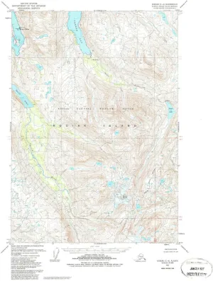 Kodiak C 4 AK topo map, 1:63360 Scale, 15 X 15 Minute, Historical, 1952, Updated 1987, 21.8 x 18.1 in