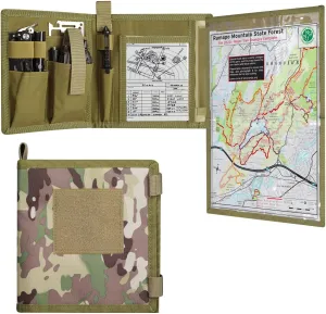 Kosiabte Map Case - Tactical Notebook, Multifunctional Weatherproof Map Case for Military Hiking, Tactical, Outdoor Activities.