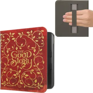 kwmobile Case Compatible with Kobo Libra Colour Case - PU Cover w/Strap - Good Story Yellow/Orange/Red