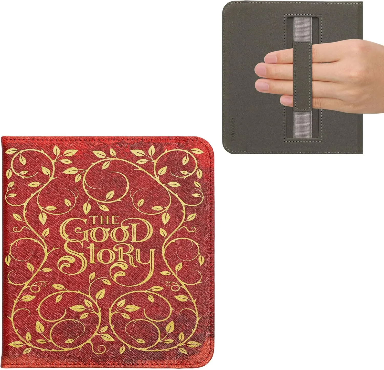 kwmobile Case Compatible with Kobo Libra Colour Case - PU Cover w/Strap - Good Story Yellow/Orange/Red
