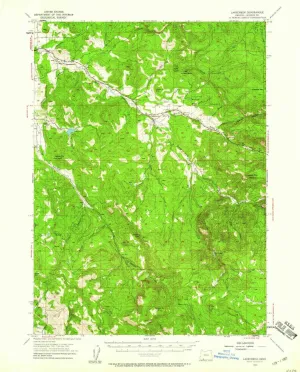 Lakecreek OR topo map, 1:62500 Scale, 15 X 15 Minute, Historical, 1954, Updated 1960, 20.8 x 16.8 in