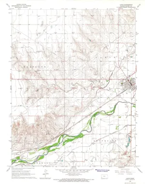 Lakin KS topo map, 1:24000 Scale, 7.5 X 7.5 Minute, Historical, 1966, Updated 1967, 27.04 x 21.11 in