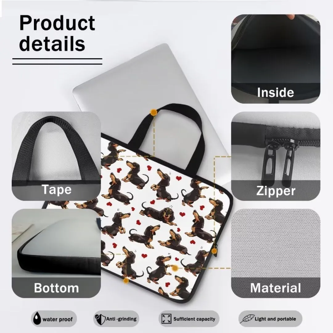 Laptop Sleeve Case with Handle Black White Marble Notebook Case for Notebook Briefcase for Office,Travel,Business-12 inch