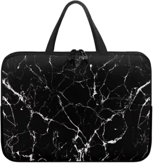 Laptop Sleeve Case with Handle Black White Marble Notebook Case for Notebook Briefcase for Office,Travel,Business-12 inch