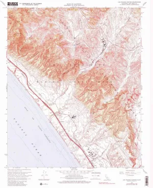 Las Pulgas Canyon CA topo map, 1:24000 Scale, 7.5 X 7.5 Minute, Historical, 1968, Updated 1982, 26.8 x 22 in