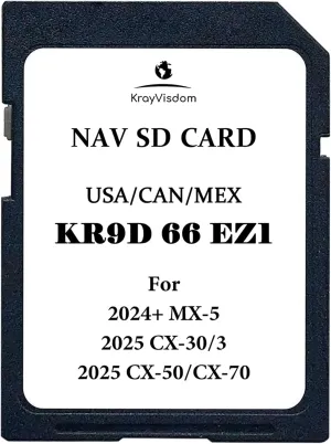 Latest Navigation SD Card | KR9D66EZ1 GPS Map SD Card | Compatible with 3/CX-30/CX-50/CX-70(2025), MX-5(2024 ) | Updated GPS USA/CAN/MEX Maps