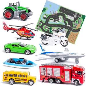 Learning Play Builder Toy Vehicles with Learn and Play map
