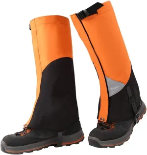 Leg Gaiters, Adjustable Snow Boot Cover Gaiters, Mountaineering Mudguard Shoe Covers, Bicycle Fender Gaiters, Anti-snake Gaiters (Color : Orange, Size : Medium)