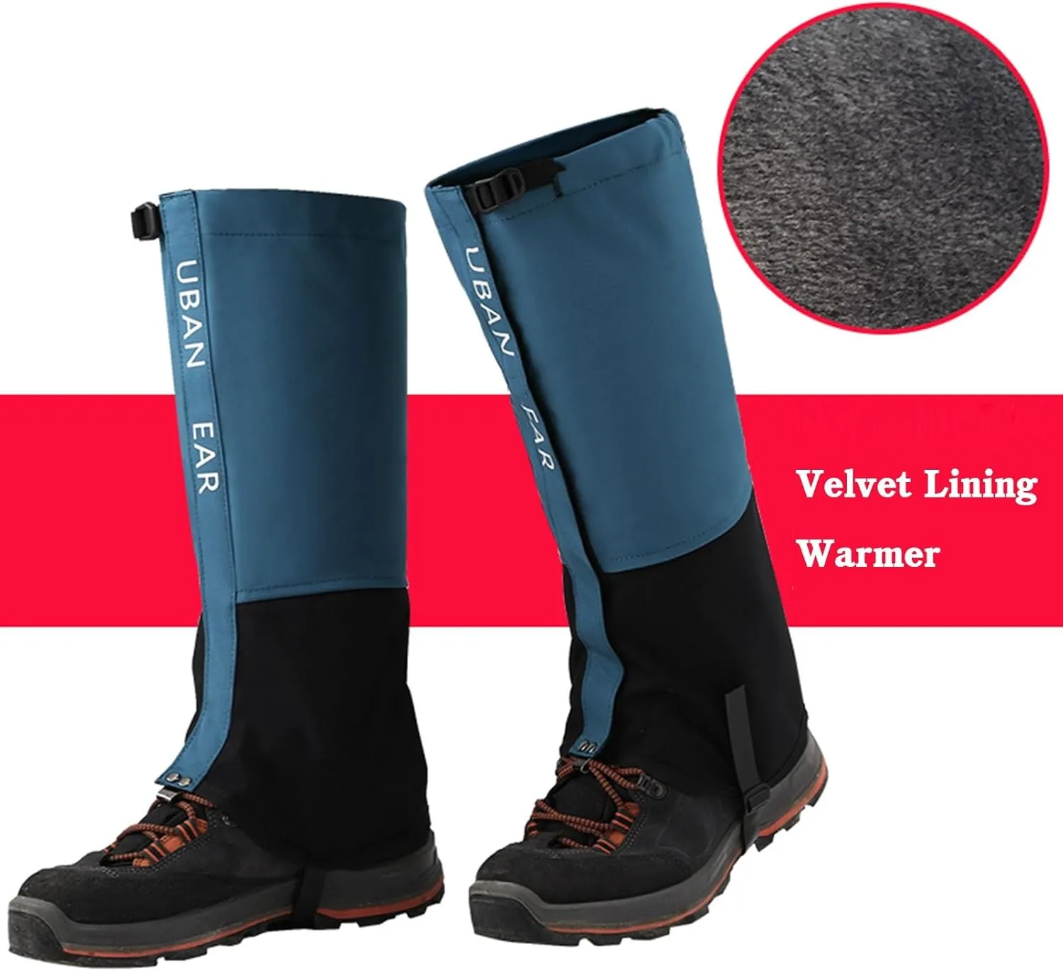 Leg Gaiters,Waterproof Hiking Leggings Thick Warm Shoe Covers Adjustable Snow Boot Covers for Outdoor Walking Climbing Hunting Skiing