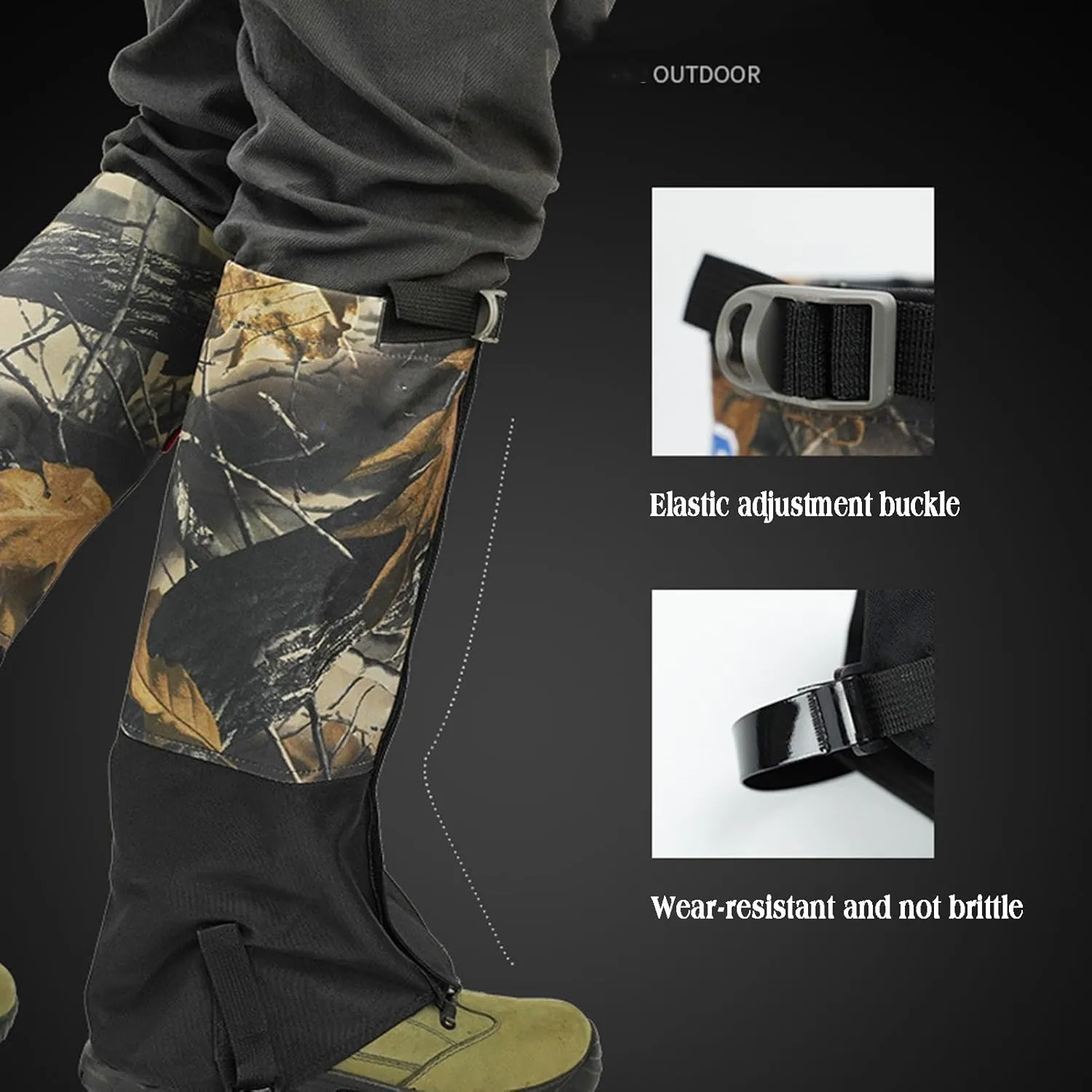 Leg Snow Gaiters Adjustable Snow Boot Covers Waterproof Leg Leggings Portable Leg Cover Protect Anti-Tear Breathable Boot Guardian，1 Pairs