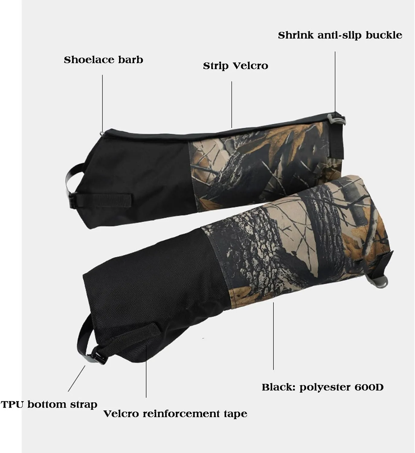 Leg Snow Gaiters Adjustable Snow Boot Covers Waterproof Leg Leggings Portable Leg Cover Protect Anti-Tear Breathable Boot Guardian，1 Pairs