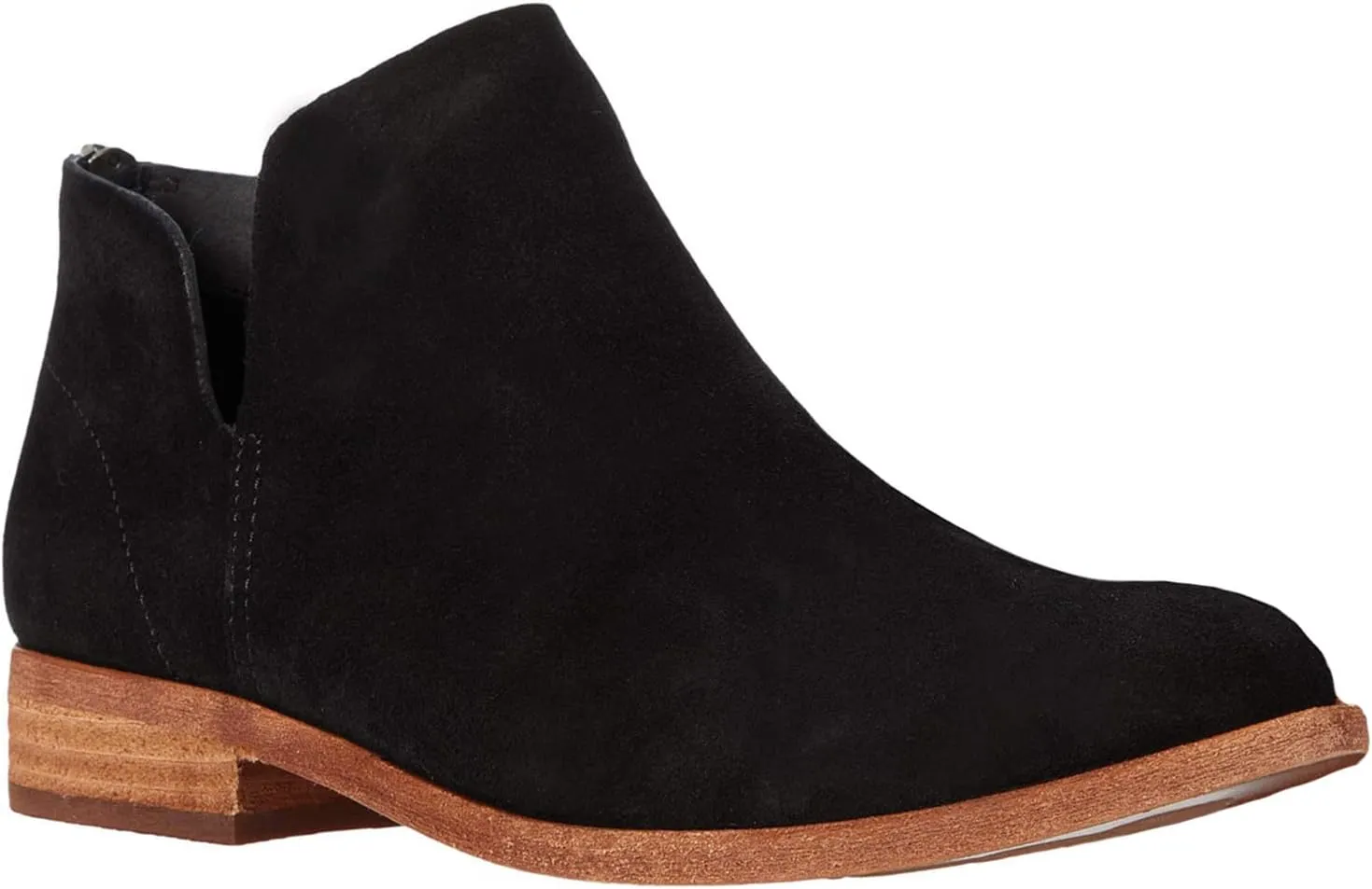 LEHOOR Low Chunky Heel Western Ankle Boots for Women Round Closed Toe V Cut Cowboy Booties Back Zipper 1 inch Stacked Heel Dress Short Boots Cut-Out Casual Classic Office Winter 4-11 M US