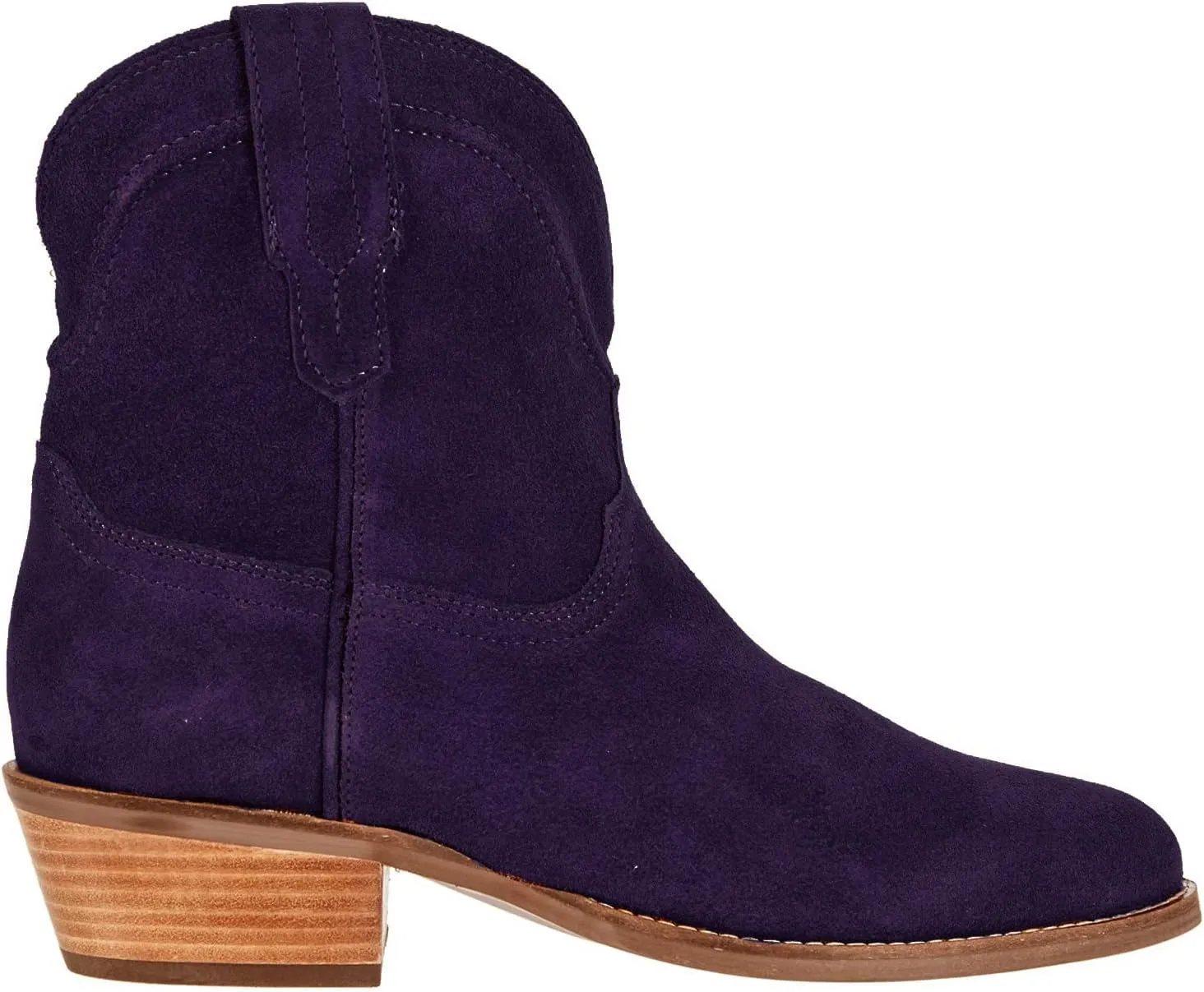 LEHOOR Women Cowboy Western Ankle Boots Pointed toe Low Stacked Heel Cowgirl Booties V Cut Retro Slouch 2 Inch Chunky Block Heel Slip On Short Dress Boots Wide Calf Casual Winter 4-11 M US