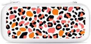 Leopard Pattern Colorful Compatible with Switch Carrying Case Hard Travel Game Bag Pouch with 15 Games Accessories
